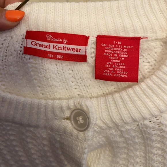 White Knitted Sweater Poncho - Picture 3 of 3